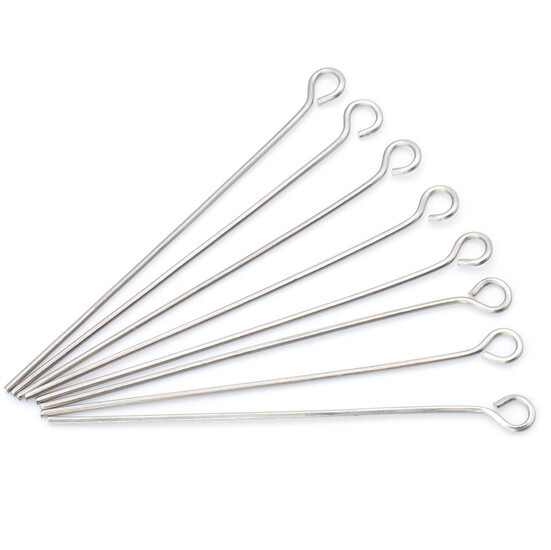 Пины с петелькой из нержавеющей стали 30х0,6 мм Платиновый +-200 шт.