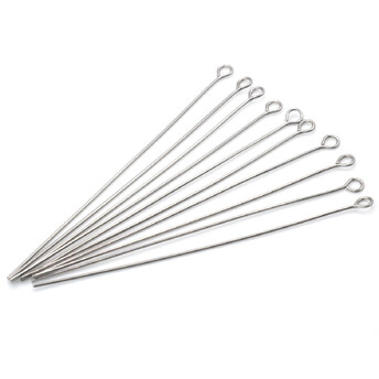 Пины с петелькой из нержавеющей стали 50х0,6 мм Платиновый +-100 шт.