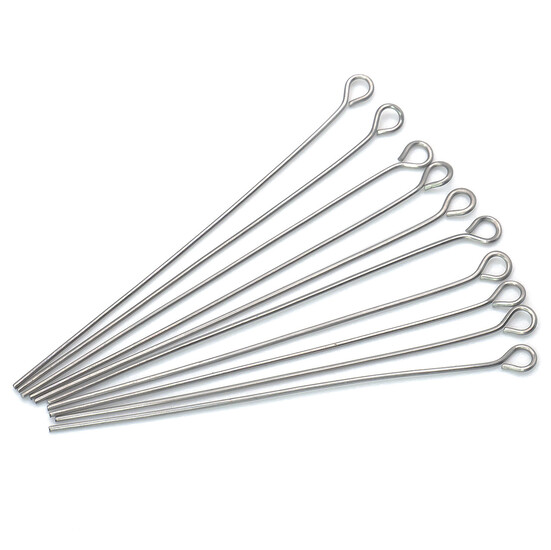 Пины с петелькой из нержавеющей стали 50х0,6 мм Платиновый +-100 шт.