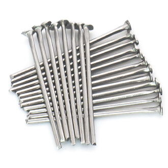 Пины гвоздики с плоской шляпкой из нержавеющей стали 16х0,6 мм +- 200 шт. Платиновый