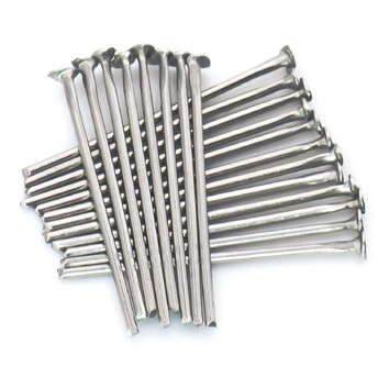 Пины гвоздики с плоской шляпкой из нержавеющей стали 16х0,6 мм +- 200 шт. Платиновый