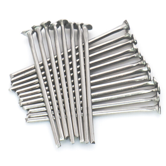 Пины гвоздики с плоской шляпкой из нержавеющей стали 16х0,6 мм +- 200 шт. Платиновый