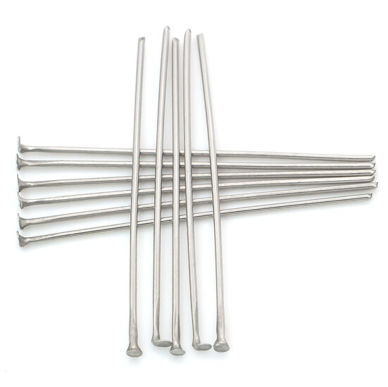 Пины гвоздики с плоской шляпкой из нержавеющей стали 35х0,6 мм +- 200 шт. Платиновый