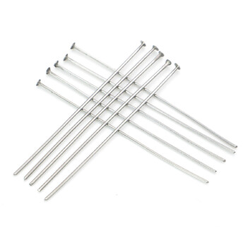 Пины гвоздики с плоской шляпкой из нержавеющей стали 40х0,6 мм +- 200 шт. Платиновый