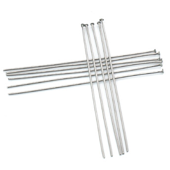 Пины гвоздики с плоской шляпкой из нержавеющей стали 50х0,6 мм Платиновый +- 100 шт.