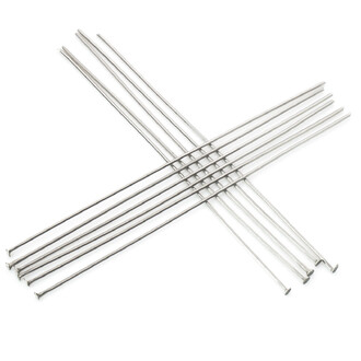 Пины гвоздики с плоской шляпкой из нержавеющей стали 60х0,6 мм Платиновый +- 100 шт.