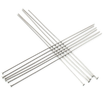 Пины гвоздики с плоской шляпкой из нержавеющей стали 60х0,6 мм Платиновый +- 100 шт.