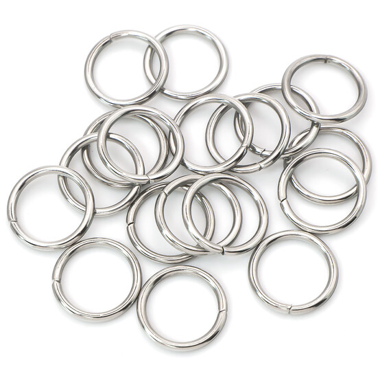 Соединительное кольцо из нерж.стали одинарное 14х1,5 мм Платина +-50 шт.