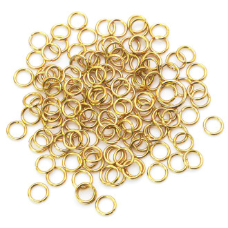 Соединительное кольцо из нерж.стали одинарное 4х0,6 мм Золото +-100 шт.