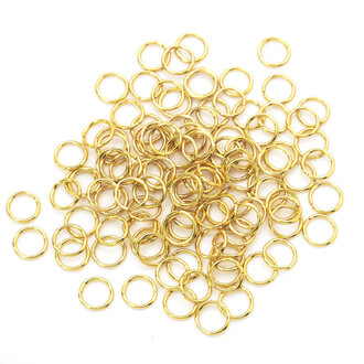 Соединительное кольцо из нерж.стали одинарное 8х0,9 мм Золото +-30 шт.