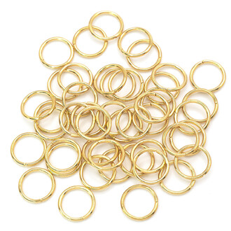 Соединительное кольцо из нерж.стали одинарное 12х1,2 мм Золото +-10 шт.
