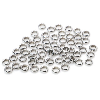 Бусины разделители из нерж.стали 3х1,2 мм Ø 2 мм Платина +-50 шт.