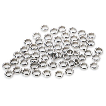 Бусины разделители из нерж.стали 3х1,2 мм Ø 2 мм Платина +-50 шт.