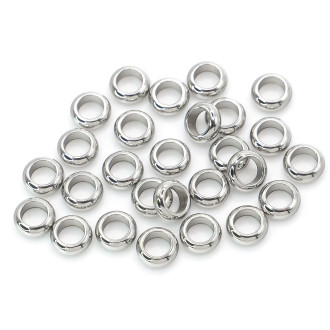 Бусины разделители из нерж.стали 3,5х1,2 мм Ø 2,2 мм Платина +-50 шт.