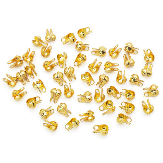 Каллоты с боковым зажимом из нерж.стали окончания 4,5х2,4 мм Золото +-50 шт.