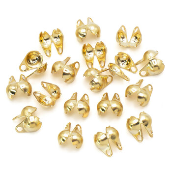 Каллоты с боковым зажимом из нерж.стали окончания 6х4 мм Золото +-50 шт.