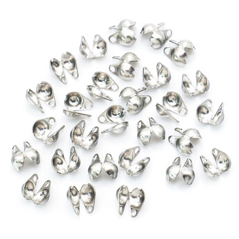 Каллоты с боковым зажимом из нерж.стали окончания 4,5х2,4 мм Платина +-50 шт.