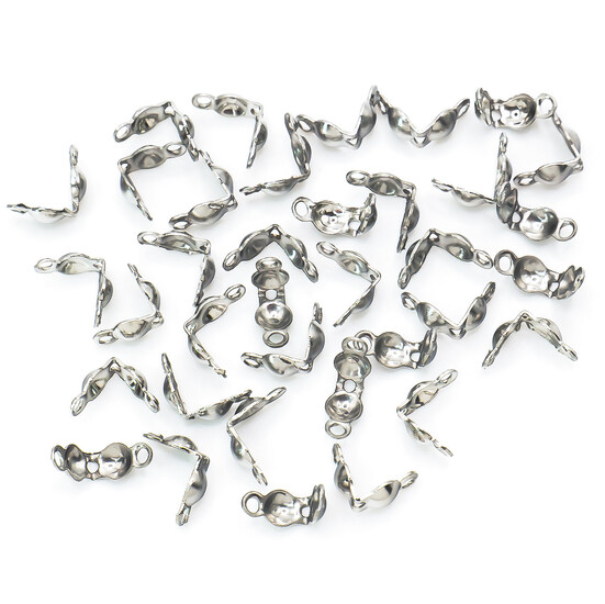 Каллоты из нержавеющей стали окончания 8х4 мм Платина +-50 шт.