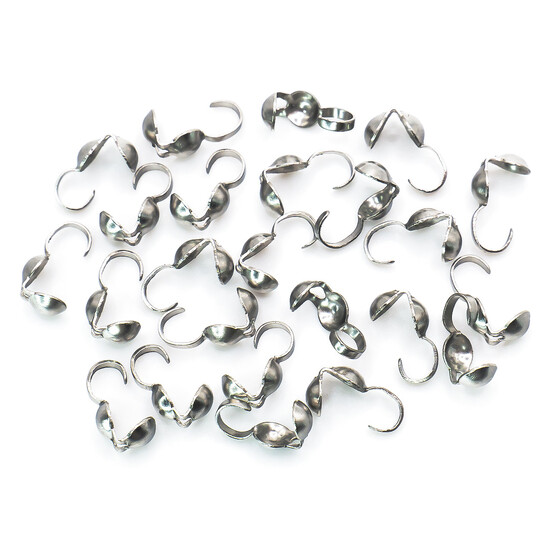 Каллоти з гачком з нержавіючої сталі закінчення 9х4 мм Платина +-50 шт.