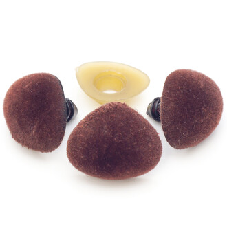 Бархатные носики для игрушек 16х21 мм +-15 шт. Коричневый