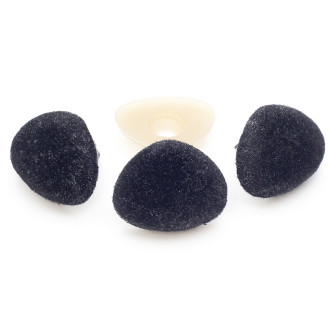 Бархатные носики для игрушек 12х15 мм +-30 шт. Черный