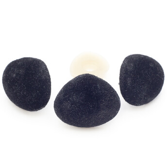 Бархатные носики для игрушек 13х18 мм +-20 шт. Черный