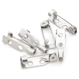 Основа для броши из нерж.стали булавка 2 отверстия 17х4 мм Платина 10 шт.