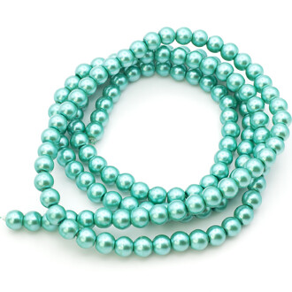 Бусины стекло под жемчуг Шар 6 мм ±140 шт. 80 см Нефритовый