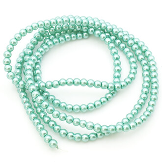 Бусины стекло под жемчуг Шар 3 мм ±210 шт. 62 см Бирюзовый темный