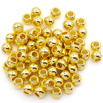Бусины с большим отверстием 10 мм Ø 4,7 мм +-20 г (50 шт.) Золотистый