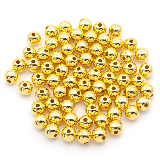 Бусины пластиковые под металл 5 мм Золотистый 15г (+-365 шт.)