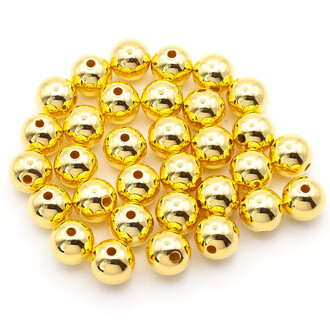 Бусины пластиковые под металл 12 мм Золотистый +-20 г (+-20 шт.)