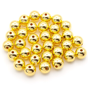 Бусины пластиковые под металл 12 мм Золотистый +-20 г (+-20 шт.)