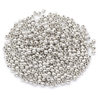 Бусины пластиковые под металл 3 мм Платина +-15г (+-1700 шт.)