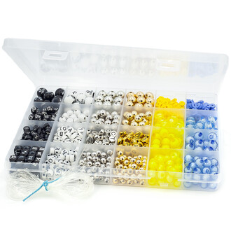 Набор для изготовления украшений №8 19х13х2 см 24 отделения ±187 г (±800 шт.)