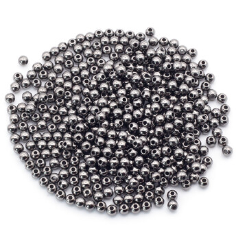 Бусины пластиковые под металл 4 мм Ø 1,3 мм Черный Никель 15г (+-790 шт.)