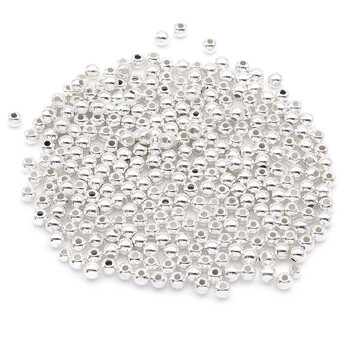 Бусины пластиковые под металл 3 мм Ø 1 мм +-15 г (1700 шт.) Серебристый