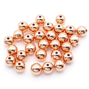 Бусины пластиковые под металл 10 мм Медный +-20 г (+-35 шт.)