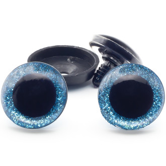 Глаза для игрушек блестящие 25 мм Голубой 2 пары