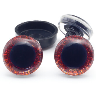 Глаза для игрушек блестящие 20 мм Красный 3 пары