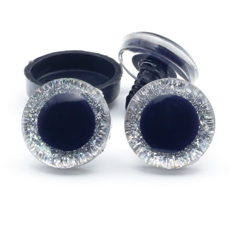 Глаза для игрушек блестящие 20 мм Серебристый 3 пары