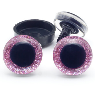 Глаза для игрушек блестящие 20 мм Розовый 3 пары