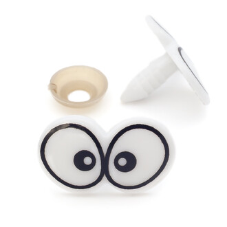 Глаза для игрушек винтовые 29x17 мм 10 шт. Белый _11-004-30*17