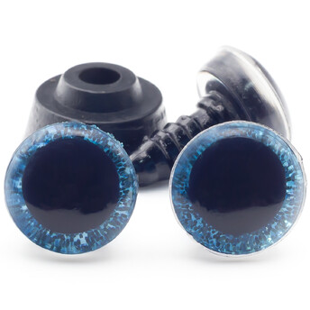 Глаза для игрушек блестящие 10 мм Голубой 10 пар