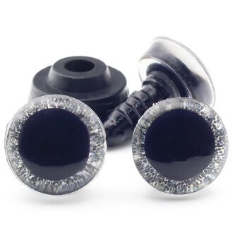 Глаза для игрушек блестящие 12 мм Серебристый 10 пар