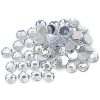 Стразы акриловые холодной фиксации 6 мм Прозрачный +-180 шт. 9,2 г