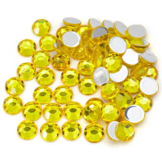 Стразы акриловые холодной фиксации 8 мм Желтый лимонный +-120 шт. 12,7 г