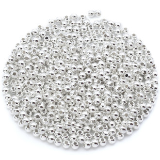 Бусины пластиковые круглые 12 мм Серебристый 25 г (+-25 шт.)