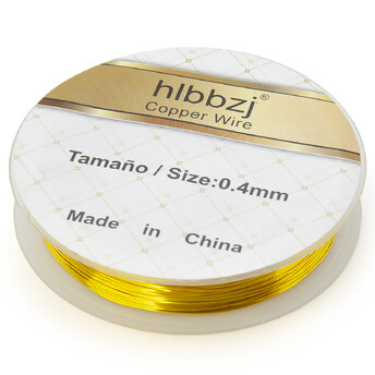 Медная проволока для рукоделия 0,4 мм катушка 9,2 м Золото яркое 1 шт.