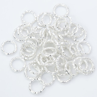 Соединительное кольцо рельефное одинарное 8х1,2 мм Серебро +-50 шт.